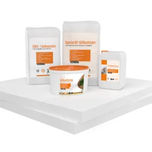 Renovierpaket 60mm (Klimaplatten 1.000x750x60mm, Grundierung, Kleber, Spachtel & Farbe oder Streich- und Rollputz)