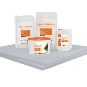 Renovierpaket extra fest 30mm (Klimaplatten 1.000×1.220x30mm, Grundierung, Kleber, Spachtel & Farbe oder Streich- und Rollputz)