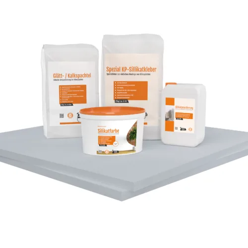 Renovierpaket extra fest 30mm (Klimaplatten 1.000×1.220x30mm, Grundierung, Kleber, Spachtel & Farbe oder Streich- und Rollputz)