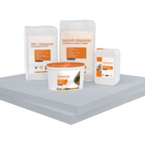 Renovierpaket extra fest 50mm (Klimaplatten 1.000×1.220x50mm, Grundierung, Kleber, Spachtel & Farbe oder Streich- und Rollputz)