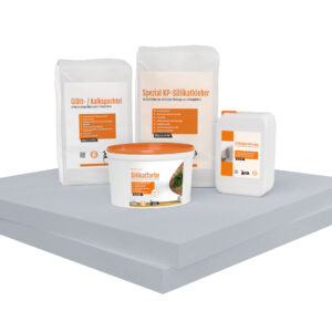 Renovierpaket extra fest Glatt 60mm (Klimaplatten 1.000×1.220x60mm, Grundierung, Kleber, Spachtel & Farbe oder Streich- und Rollputz)