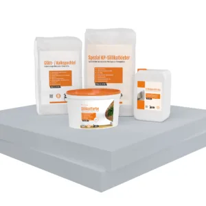 Renovierpaket extra fest Glatt 80mm (Klimaplatten 1.000×610x80mm, Grundierung, Kleber, Spachtel & Farbe oder Streich- und Rollputz)