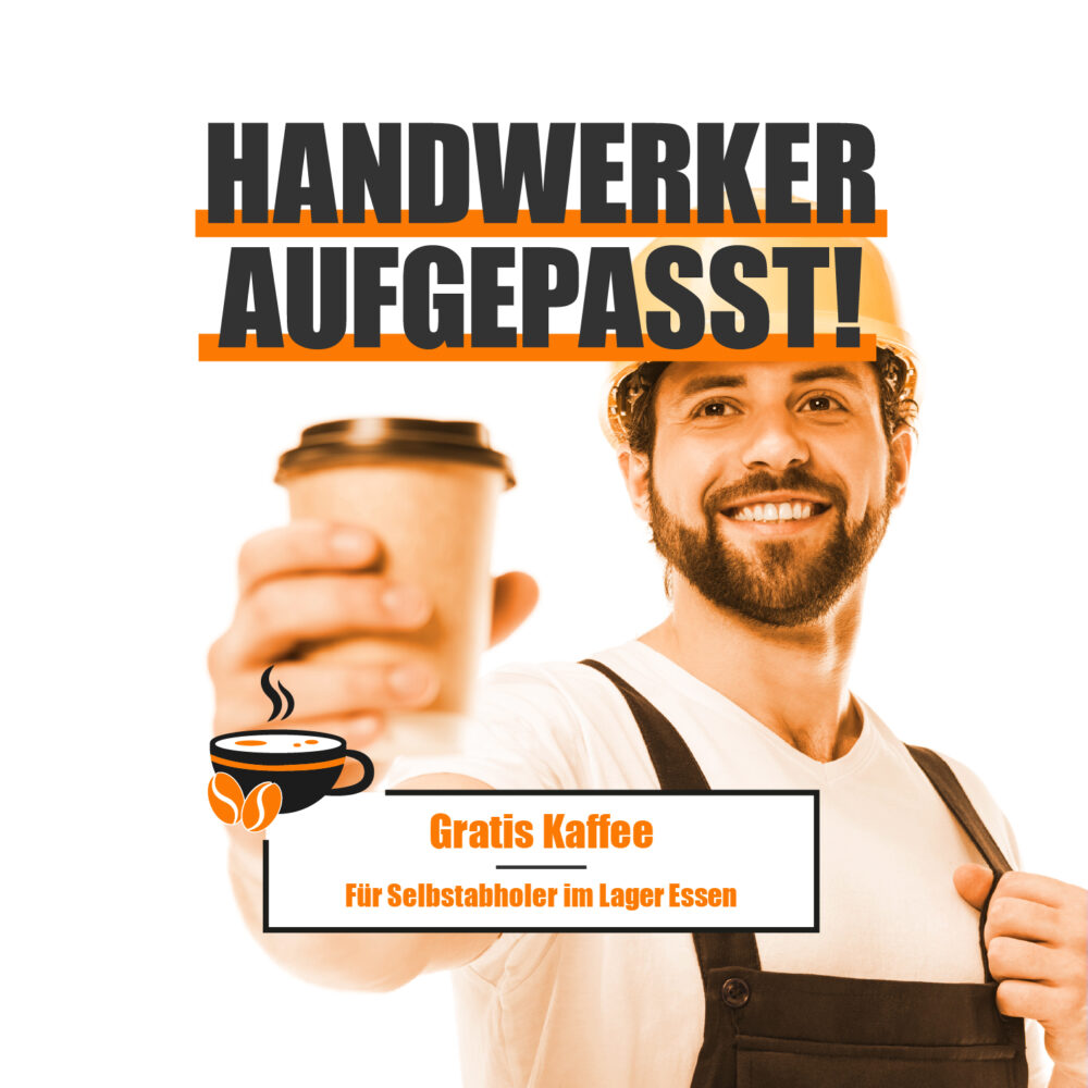 Gratis Kaffee für Selbstabholer von Klimaplatten im Lager Essen